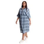 Donnay Plus Size Smart Shirt Femme Dress - Blue