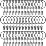 Amzseven 40 Pack Curtain Rings With Clips Drapery Clips With Rings Drapes Rings 1.26 In Interior Diameter Fits Up To 1 Inch Curt