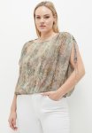 Superbalist Drawstring Crop Gathered Blouse - Snake Print