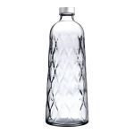 Bottle 1LT Glass Leafy Design With Lid