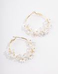 Goldair Gold Plated Freshwater Pearl Molten Hoop Earrings - Onesize
