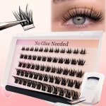 Self Adhesive Lash Clusters Kit D+ Curl Press-on Diy Lash Extension Reusable Cluster Lashes Fuss Free No Sticky Residue Self App
