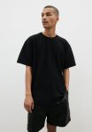 Loose Fit Pleated T-Shirt - Black