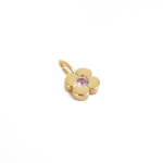The Clover Charm In Yellow Gold With Amethyst