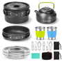17PCS Camping Cookware Set Camp Utensils For Outdoor Cooking Picnics