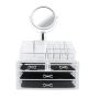 Clear Cosmetic Organiser Box With Mirror And Drawers