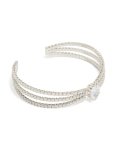 Silver Cubic Zirconia Large Oval Wrist Cuff