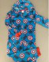 Marvel Blue Captain America Fleece Onesie 7/8Y