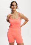 Cotton On Seamless Rib Onesie - Washed Vibrant Orange