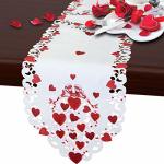 Grelucgo Embroidered Table Runner For February 14TH 14X54 Inches