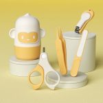 Baby Nail Kit Baby Manicure Kit And Pedicure Kit With Cute Case Baby Nail Clippers Scissors Nail File & Tweezers Baby Nail File