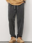 Men's Washed Denim Jeans 2024 New Spring summer Collection Loose-fit Straight-leg Fashionable Streetwear With Drawstring Casual
