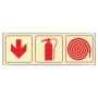 Fire Extingusher Fire Hose & Red Arrow Sign Photoluminescent 570X190MM