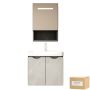 Heartdeco Contemporary Wall-mount Bathroom Cabinet With Ceramic Sink