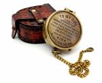 5MOONSUN5'S Engraved Brass Compass With Leather Case - Gift To My Girl daughter From Dad mom - Personalized Navigational Compass