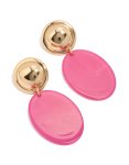 Goldair Gold & Pink Acrylic Oval Drop Earrings