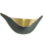 Large Sculptured Metal Bowl 45 Cm X 25 Cm X 20 Cm