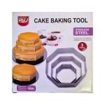 Stainless Steel Baking Cake Moulder 3PCS