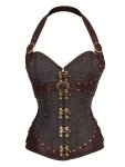 Jacquard Halter Strapless Corset Tummy Control Lace Up Push Up Body Shaper Women's Lingerie & Shapewear