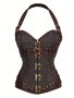 Jacquard Halter Strapless Corset Tummy Control Lace Up Push Up Body Shaper Women's Lingerie & Shapewear