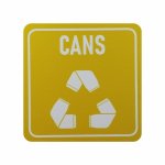 Sign Symbolic Yellow Printed Cans Only Recycle Sign On White Acp 150 150MM