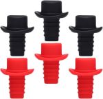 6PIECE Reusable Silicone Wine Bottle Stoppers With Sealing Lid Plug For Red