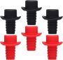 6PIECE Reusable Silicone Wine Bottle Stoppers With Sealing Lid Plug For Red