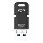 Silicon Power Mobile C50 128GB USB Type-c Micro B And Type-a USB 3.1 Black USB Flash Drive SP128GBUC3C50V1K