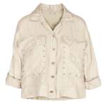 Diamante Pocket Details Linen Jacket - Stone Free