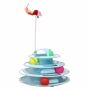 Pet Toys Cat Turntable With Plush Spring Mouse 4 Level Towers Toys-blue
