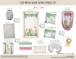 Cot Duvet Bedding Girl Mixed Green Safari Jungle Set