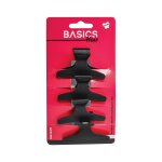 Basics Hair Clips Plastic Black 4PCS