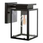Boxette Outdoor Metal And Glass Wall Light Black