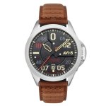 P-51 Mustang Hitchcock Automatic Meadow Brown Men's Watch AV-4086-01