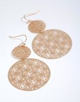 Goldair Gold Double Filigree Disc Drop Earrings