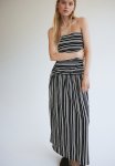 Bandeau Dress - Black Striped