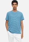 Slim Fit Round-necked T-Shirt - Blue striped