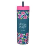 Plastic Travel Tumbler With Straw - Be Still & Know
