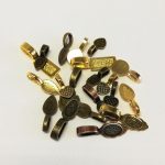 Glue-on Flat Bails Mixed Shapes Bronze & Gold 20PCS