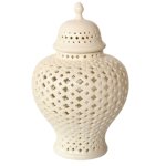 White Cut-out Ginger Jar- 27CM