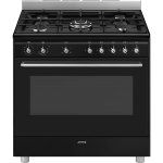 Smeg SSA91GGBL2 90cm Classica Full Gas Freestanding Cooker - Black