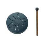 Hohota Rain Drum For Outside Steel Tongue Drum 6 Notes 3 Inch Chakra Tank Drum Steel Percussion Padded Mallets Blue