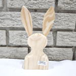 Wood Pine Bunny Bust