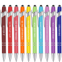 10 Pcs Inspirational Quote Ballpoint Pens With Stylus Black Ink Metal Pen