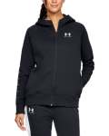 Women's Ua Rival Fleece Sportstyle Lc Graphic Full Zip Long Sleeve - BLACK-001 LG