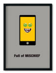 Decor Print Scary Smartphone - Unframed Print A3