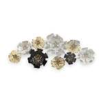 Metal Wall Decoration Gold Black & White