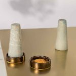 Solac Solar Salt & Pepper Shakers With Pinch Bowls - Blue Bronze Tray