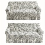 Contemporary Floral Slipcover-grip Sofa Cover With Elastic Band Closure Machine Washable Polyester And Spandex Blend Fits Armcha