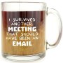 I Survived Another Meeting That Should Have Been An Email - Glass Coffee Mug